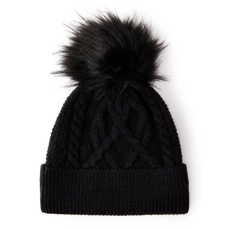 Holland Cooper Cortina Bobble Hat - Black-1